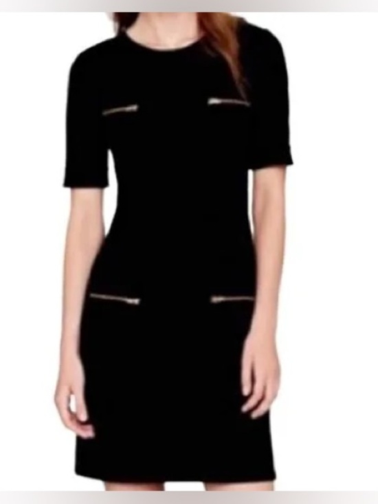 J. Crew Dresses & Skirts - J Crew Black Zipper Ponte Mini Dress with Gold Zipper Hardware Dress Size 2